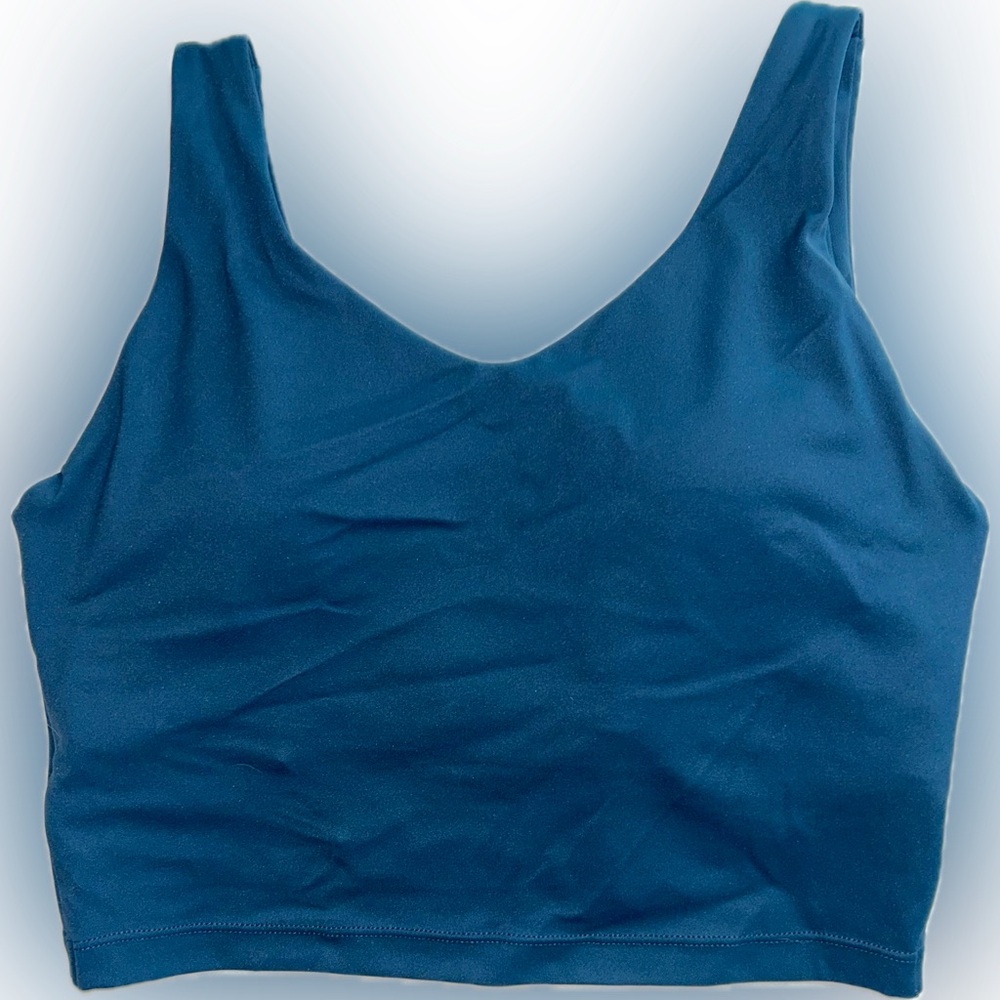 Blue top, criss-cross back, crop top